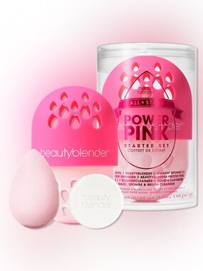 beautyblender All*Stars Power Pink Starter Set w/Sponge•Case•Cleanser NEW/SEALED